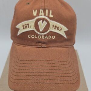 Vail Colorado Strapback Hat • Brown Embroidered EST 1962 Cap